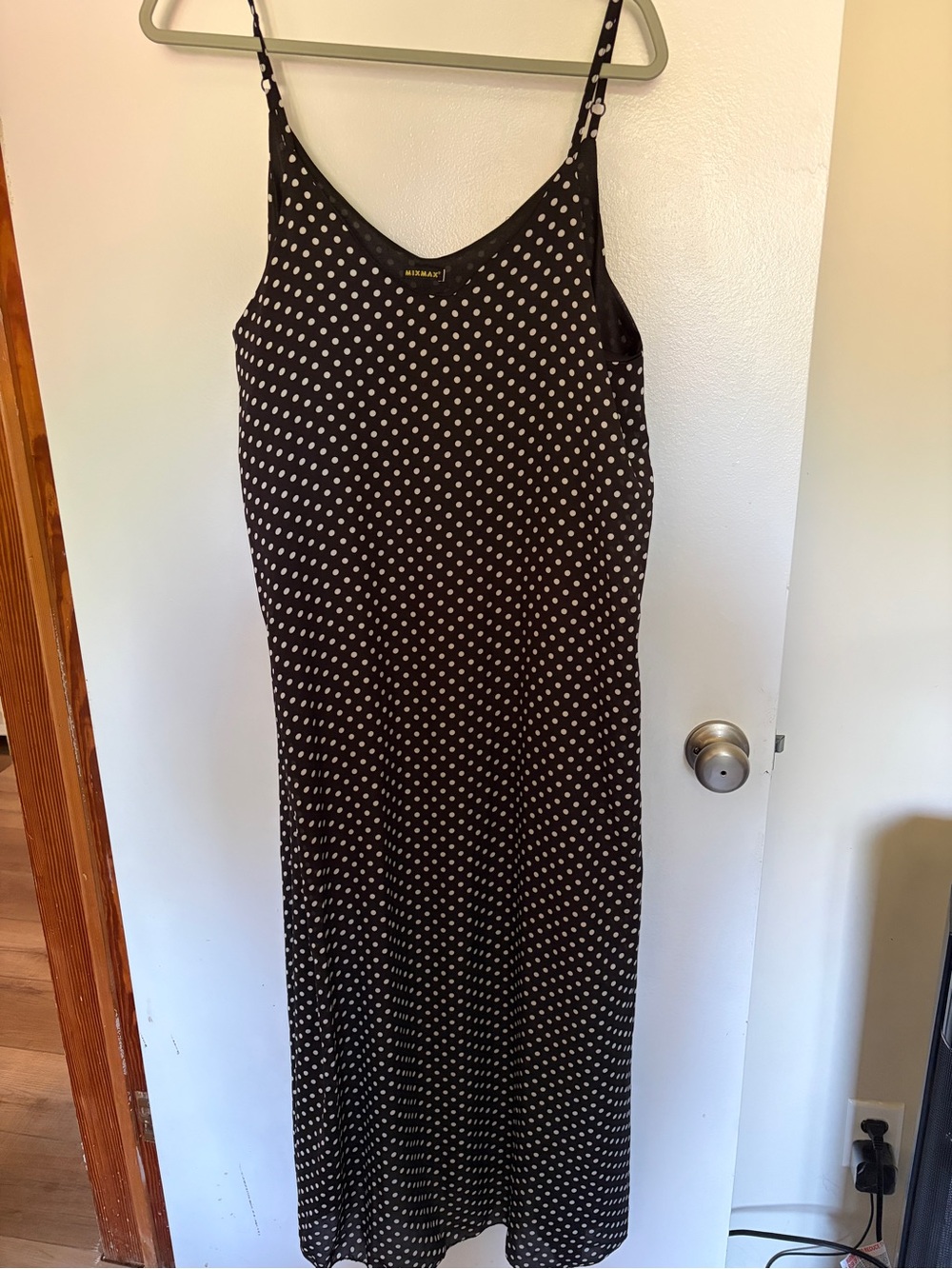 Sleeveless Black Polka Dot Maxi Dress